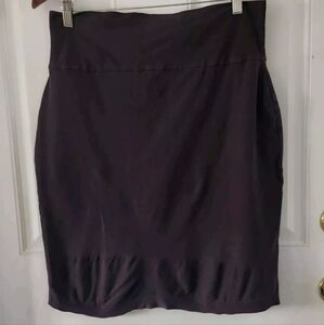 Eileen Fisher Women Size S Dark Brown Pull On Stretch Pencil Skirt Crepe Viscose